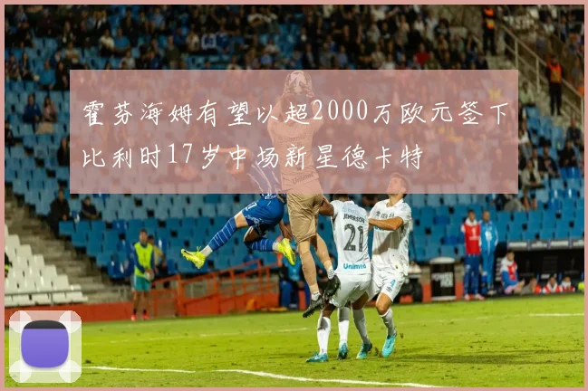 霍芬海姆有望以超2000万欧元签下比利时17岁中场新星德卡特